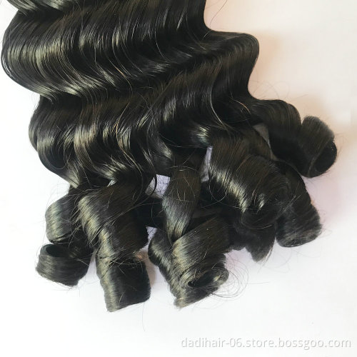 xuchang hair factory double drawn remy human hair weaving,10A grade funmi wave 100% virgin natural hair weaves